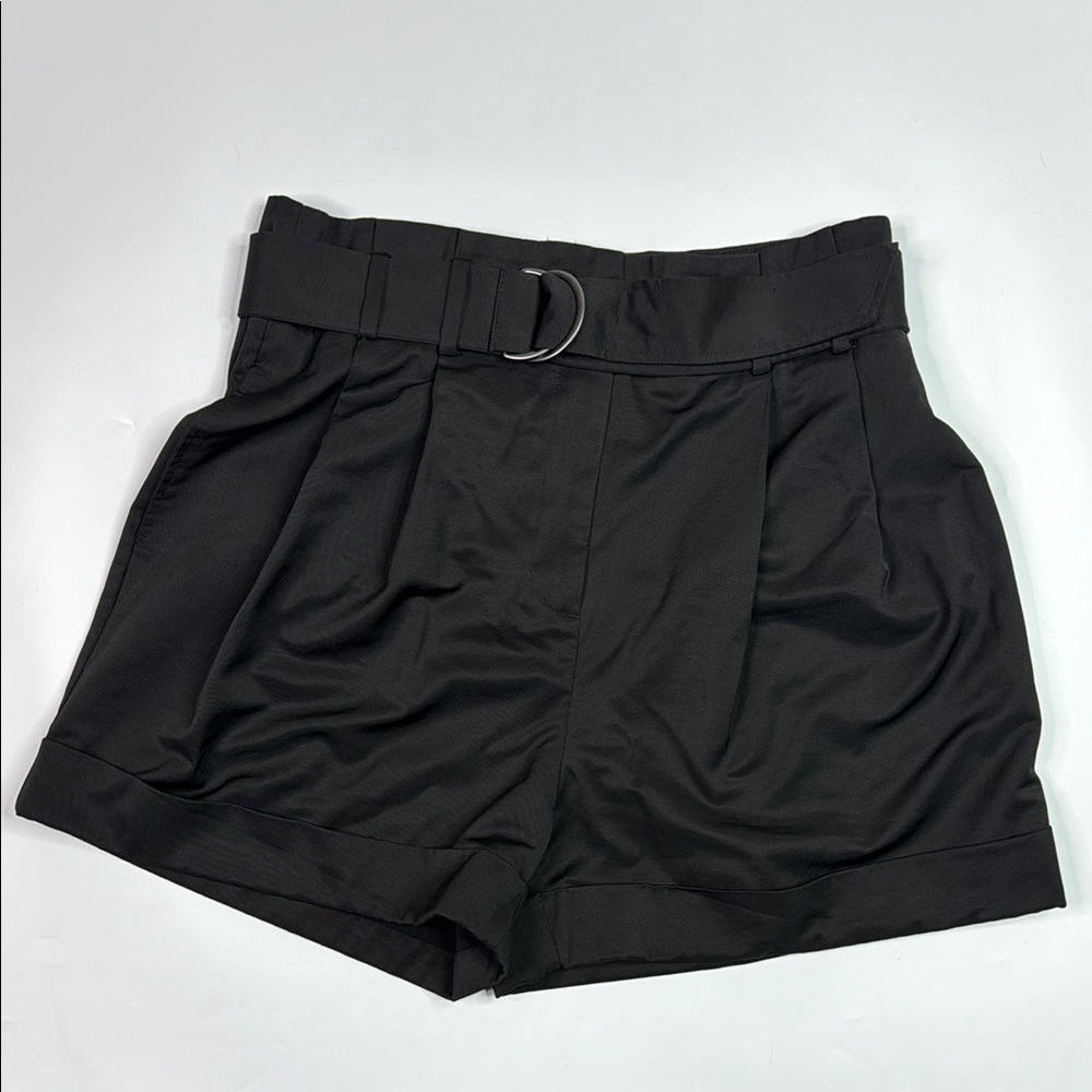 Elizabeth And James Black High Waisted Belted Shorts Size 12